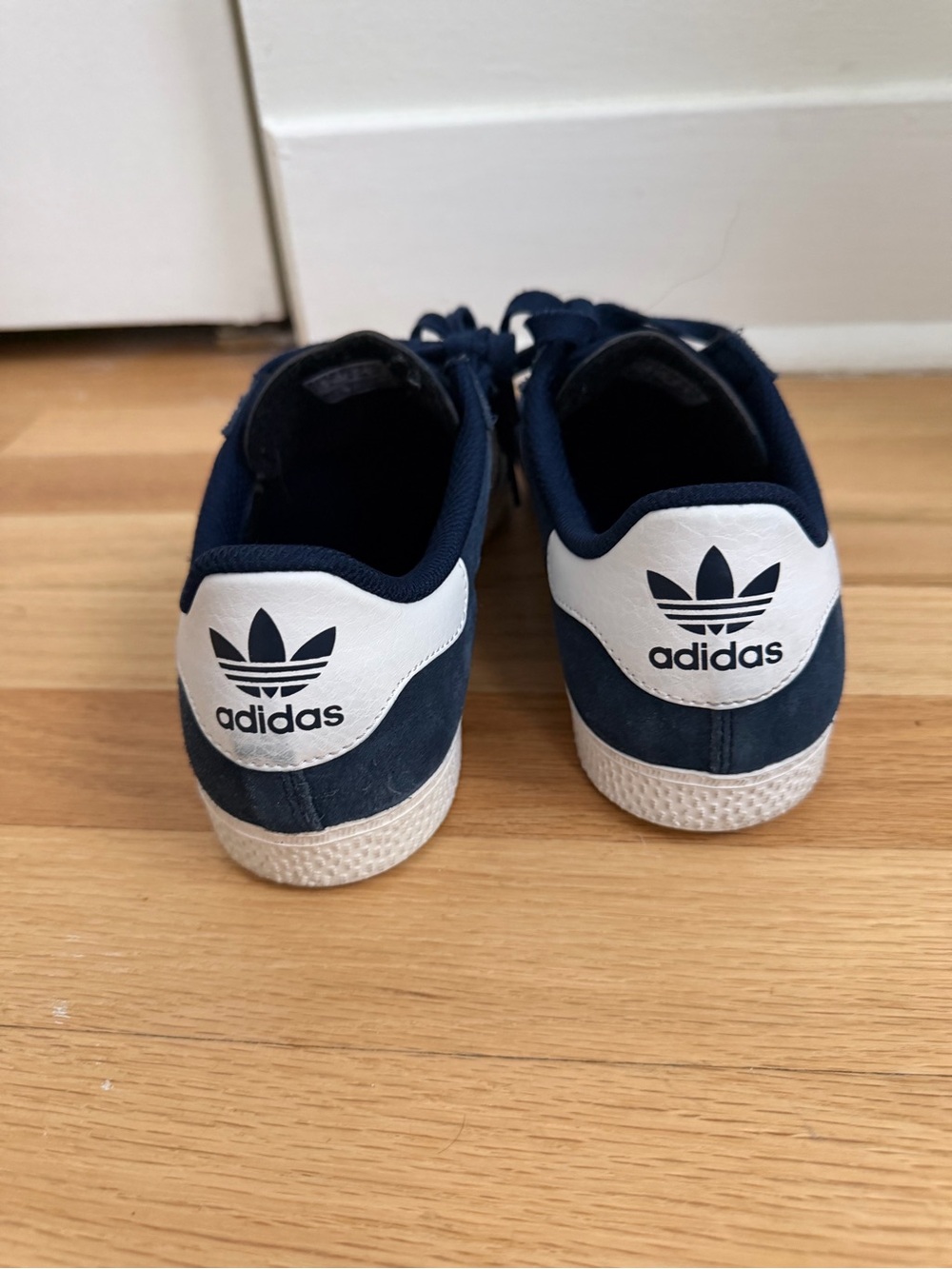 adidas Navy and White Suede Low-Top Sneakers